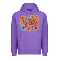 Purple choose happy Premium Hoodie - MaliasSmallBusiness