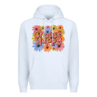 White choose happy Premium Hoodie - MaliasSmallBusiness