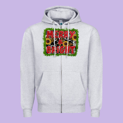 Marry And Bright Zipper Hoodie Designed By Ranaportraitstore