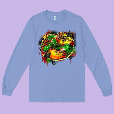 Juneteenth Lips Long Sleeve Tee Designed By Zillion Design Studio