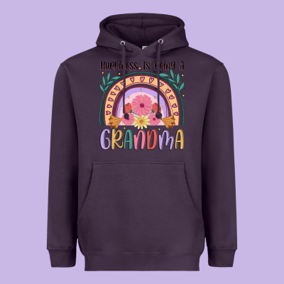 Happiness Is Being A Grandma Heavyweight Hoodie Designed By Jahusdesignshop