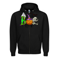 Black boo halloween Zipper Hoodie - Zillion Design Studio