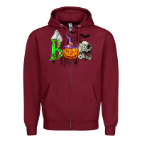 Burgundy boo halloween Zipper Hoodie - Zillion Design Studio