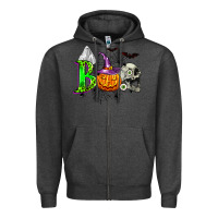 Charcoal Heather boo halloween Zipper Hoodie - Zillion Design Studio
