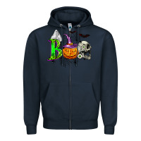 Navy boo halloween Zipper Hoodie - Zillion Design Studio