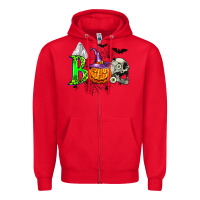 Red boo halloween Zipper Hoodie - Zillion Design Studio
