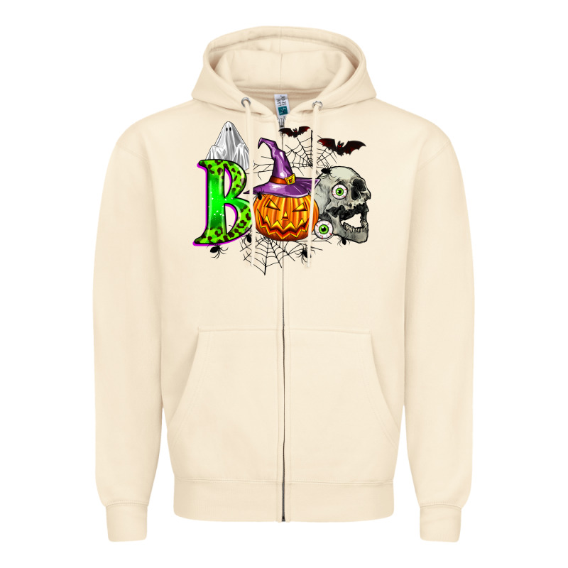 Boo Halloween Zipper Hoodie by Zillion Design Studio | Teevron