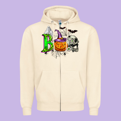 Boo Halloween Zipper Hoodie Designed By Zillion Design Studio