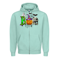 Seafoam boo halloween Zipper Hoodie - Zillion Design Studio