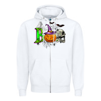 White boo halloween Zipper Hoodie - Zillion Design Studio