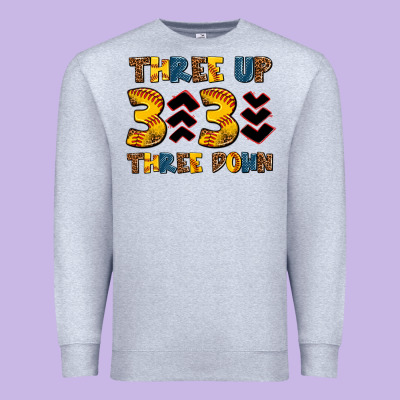 Three Up Three Down Softball Premium Sweatshirt Designed By Adodesignshop