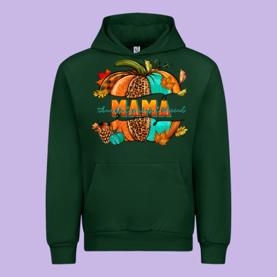 Thankful Grateful Blessed Mama Pumpkin Urban Hoodie Designed By Nancycooperartshop