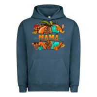 Pigment Midnight Navy Thankful grateful blessed mama pumpkin Urban Hoodie - NancyCooperArtShop