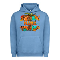 Pigment Pebble Blue Thankful grateful blessed mama pumpkin Urban Hoodie - NancyCooperArtShop