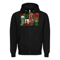 Black lady of guadalupe coffee cups Zipper Hoodie - Zillion Design Studio