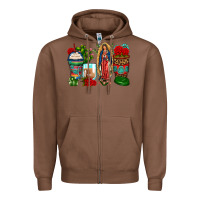 Chestnut lady of guadalupe coffee cups Zipper Hoodie - Zillion Design Studio