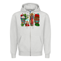 Dove Grey lady of guadalupe coffee cups Zipper Hoodie - Zillion Design Studio