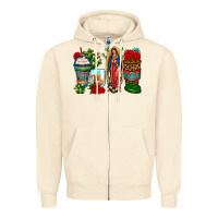 Sandshell lady of guadalupe coffee cups Zipper Hoodie - Zillion Design Studio