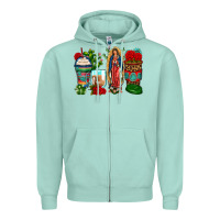 Seafoam lady of guadalupe coffee cups Zipper Hoodie - Zillion Design Studio