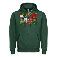 Sports Green lady of guadalupe coffee cups Zipper Hoodie - Zillion Design Studio