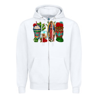 White lady of guadalupe coffee cups Zipper Hoodie - Zillion Design Studio
