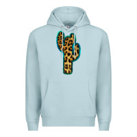 Blue Mist Turquoise Leopard Cactus Premium Hoodie - RanaPortraitStore