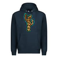 Navy Turquoise Leopard Cactus Premium Hoodie - RanaPortraitStore