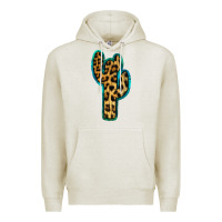 Oatmeal Heather Turquoise Leopard Cactus Premium Hoodie - RanaPortraitStore