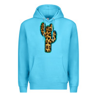 Ocean Blue Turquoise Leopard Cactus Premium Hoodie - RanaPortraitStore