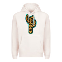 Pale Pink Turquoise Leopard Cactus Premium Hoodie - RanaPortraitStore