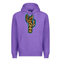 Purple Turquoise Leopard Cactus Premium Hoodie - RanaPortraitStore