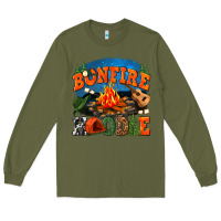 Army Green bonfire hoodie Long Sleeve Tee - texasbilliewilder