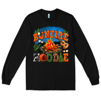 Black bonfire hoodie Long Sleeve Tee - texasbilliewilder