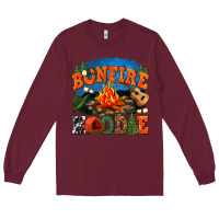 Burgundy bonfire hoodie Long Sleeve Tee - texasbilliewilder