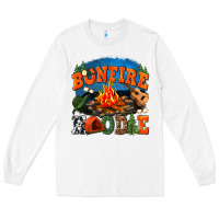 White bonfire hoodie Long Sleeve Tee - texasbilliewilder