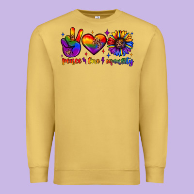 Peace Love Equality Premium Sweatshirt Designed By Jahusdesignshop