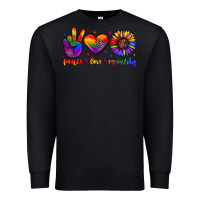Black peace love equality Premium Sweatshirt - JahusDesignShop
