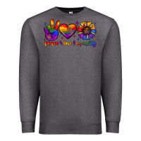 Charcoal Heather peace love equality Premium Sweatshirt - JahusDesignShop