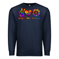 Navy peace love equality Premium Sweatshirt - JahusDesignShop