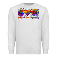 Oatmeal Heather peace love equality Premium Sweatshirt - JahusDesignShop