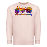 Pale Pink peace love equality Premium Sweatshirt - JahusDesignShop