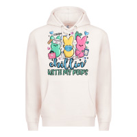 Pale Pink chillin with my peeps Premium Hoodie - MaliasSmallBusiness