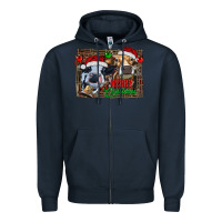 Navy merry christmas heifers Zipper Hoodie - RanaPortraitStore