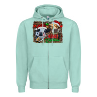 Seafoam merry christmas heifers Zipper Hoodie - RanaPortraitStore