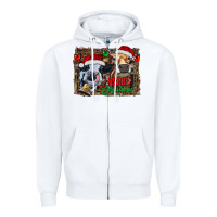 White merry christmas heifers Zipper Hoodie - RanaPortraitStore