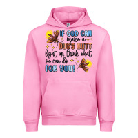 Fuchsia Pink if god can make a bugs butt light up Urban Hoodie - MaliasSmallBusiness