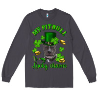 Smoke St. Patrick's Day My Pitbull Is My Lucky Charm With Hat Long Sleeve Tee - RanaPortraitStore