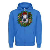 True Royal heifer cow with Christmas wreath Zipper Hoodie - RanaPortraitStore