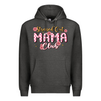 Charcoal Heather stressed out mama club Premium Hoodie - MaliasSmallBusiness