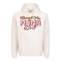 Pale Pink stressed out mama club Premium Hoodie - MaliasSmallBusiness